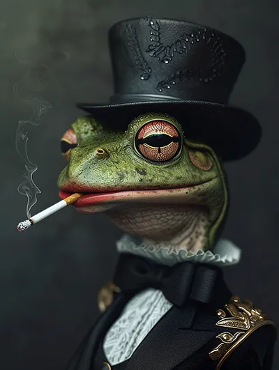 forg with a tophat